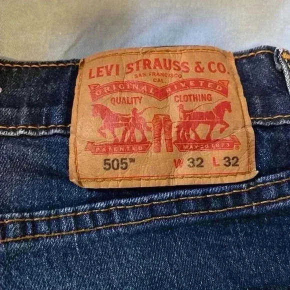 VGT LEVI'S 505 Strauss Men's Jeans Relaxed Straight Stonewash Denim Size W32 L32 - Picture 6 of 16